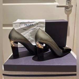 Prada Vernice SF Nero Grigio size 37